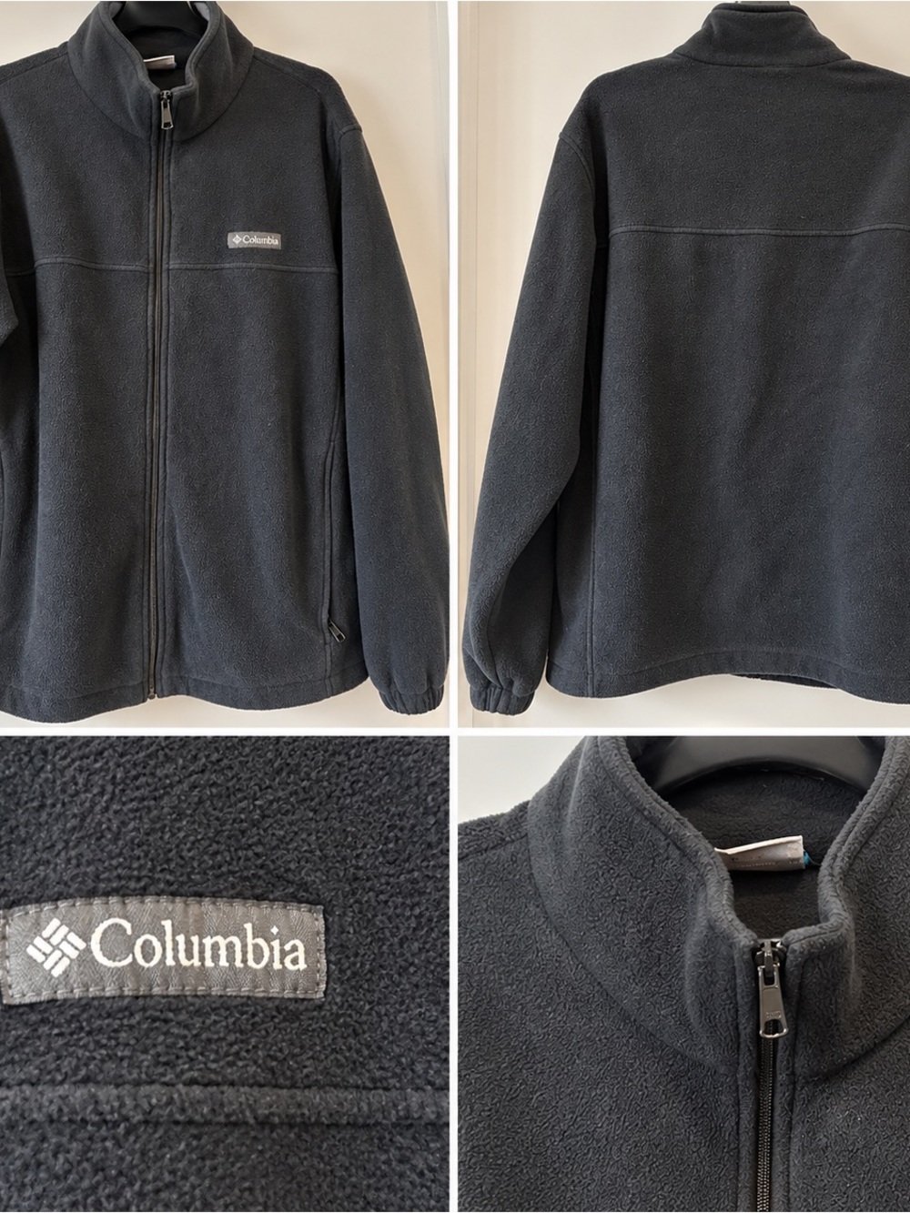Columbia Men's Black Full-Zip Fleece Jacket – Solid Black